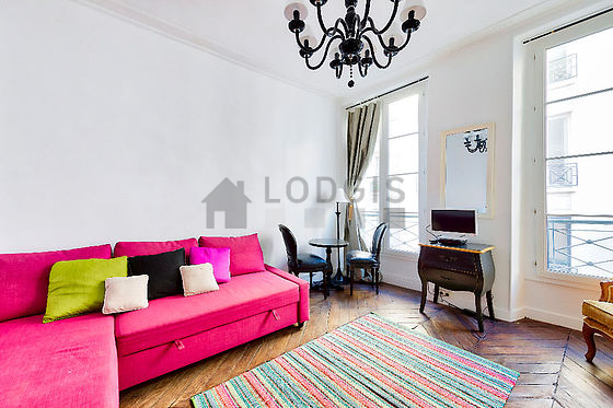 Living room with wooden floor