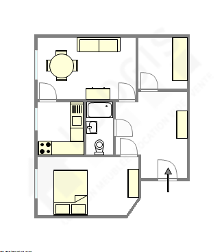 Appartement Paris 14° - Plan interactif