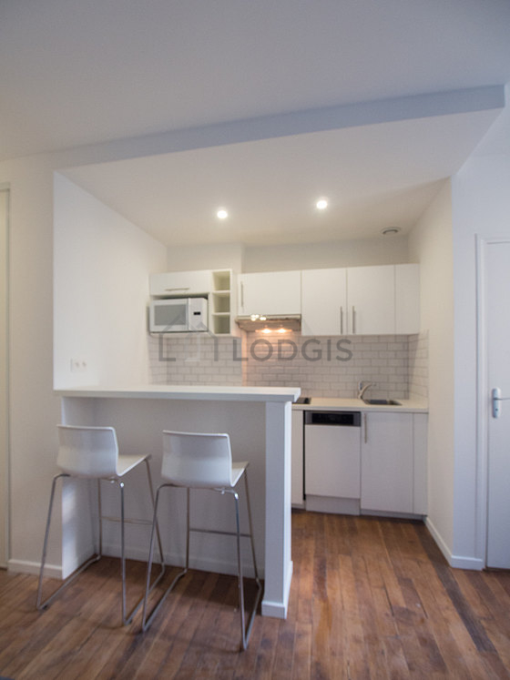 Great kitchen with wooden floor