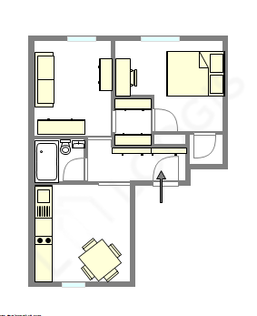 Apartamento Paris 18° - Plano interativo