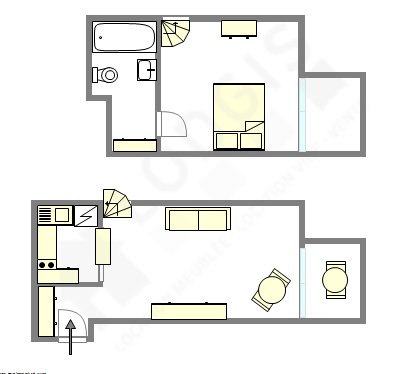 Appartement Paris 15° - Plan interactif