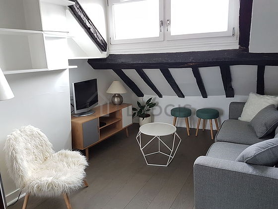 Grand salon de 21m² avec du parquet au sol