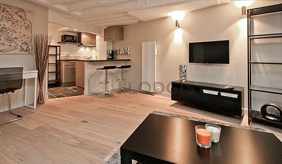Living room with wooden floor