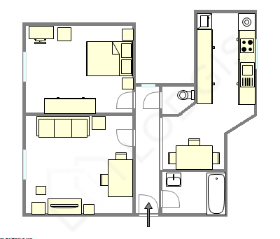 Appartement Paris 17° - Plan interactif