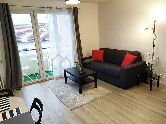 Living room with wooden floor