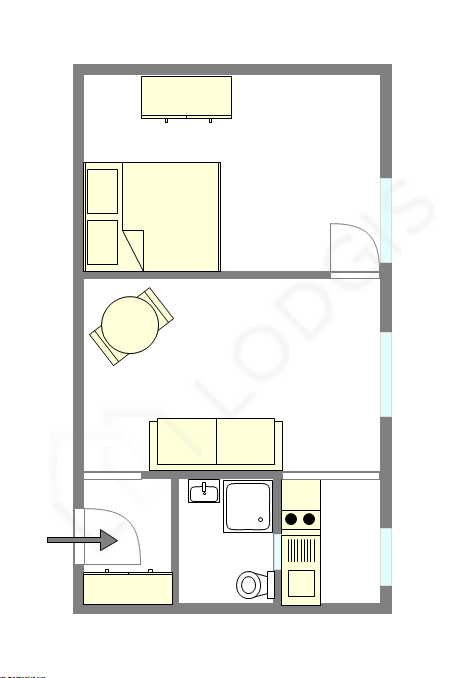 Квартира Париж 19° - Интерактивный план