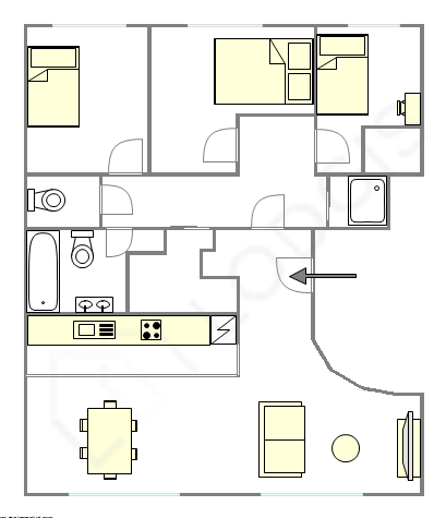 Apartamento Paris 15° - Plano interativo