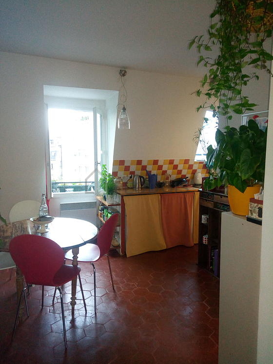 Bright kitchen with windows facing the courtyard