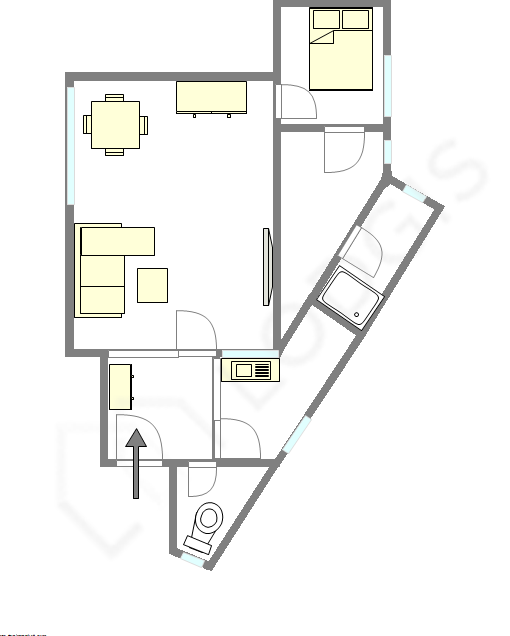 Wohnung Paris 14° - Interaktiven Plan