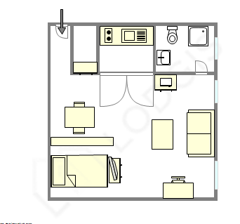 Квартира Париж 14° - Интерактивный план