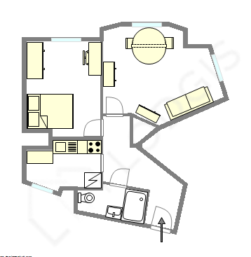 Wohnung Paris 13° - Interaktiven Plan