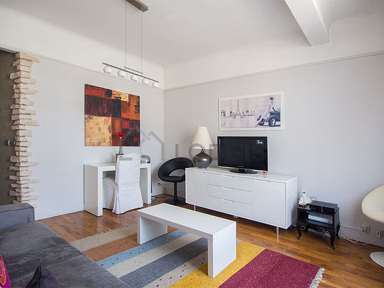 Living room with wooden floor