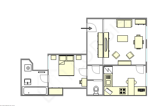 Appartamento Parigi 1° - Piantina interattiva
