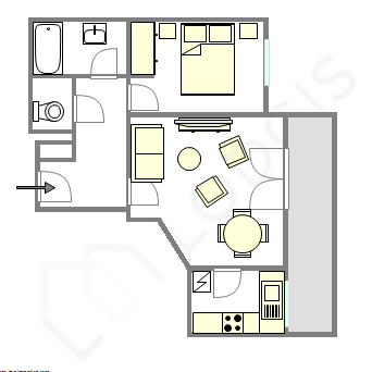 Квартира Courbevoie - Интерактивный план