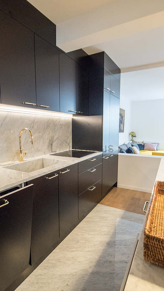Kitchen equipped with stool