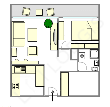 Квартира Париж 11° - Интерактивный план