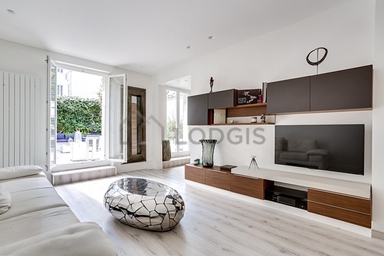 Living room with wooden floor