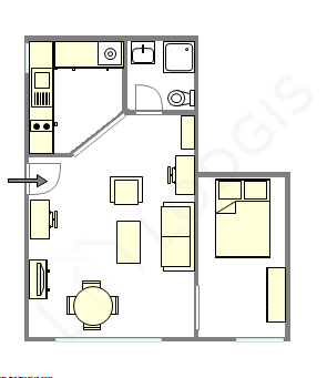 Квартира Париж 4° - Интерактивный план