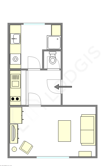 Appartement Paris 13° - Plan interactif