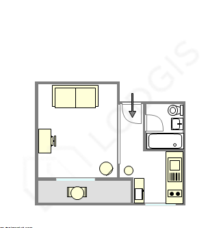Appartement Paris 16° - Plan interactif