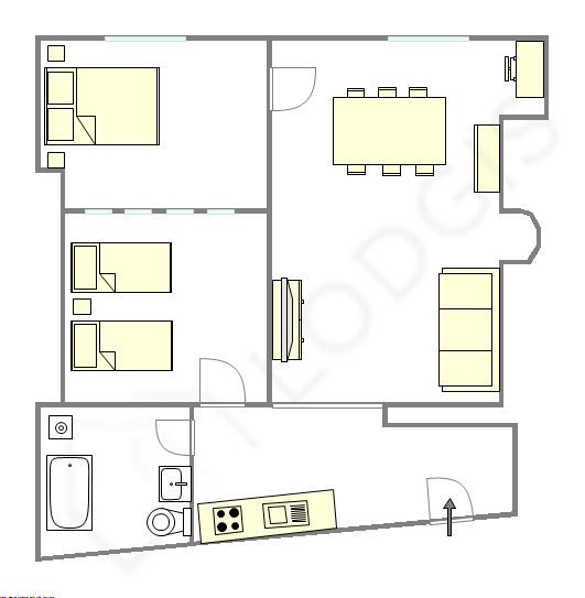 Apartamento Paris 18° - Plano interativo
