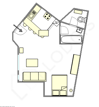 Квартира Париж 15° - Интерактивный план