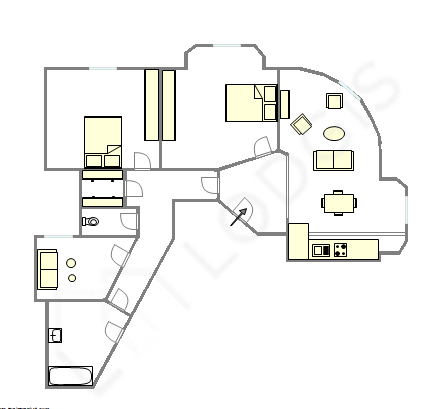 Apartment Paris 15° - Interactive plan