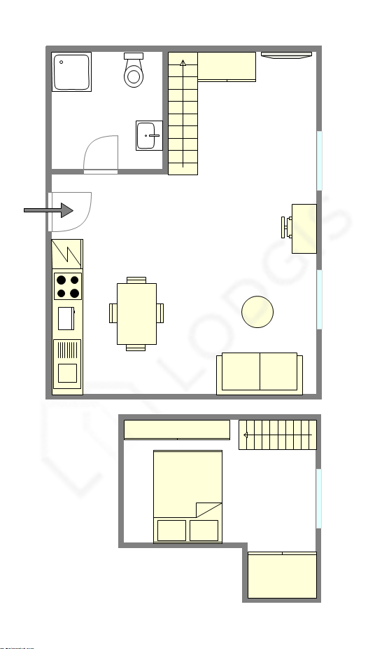 雙層公寓 巴黎4区 - 互動圖