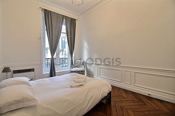Bedroom with wooden floor