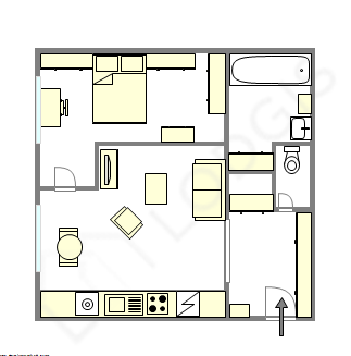 Apartment Paris 14° - Interactive plan