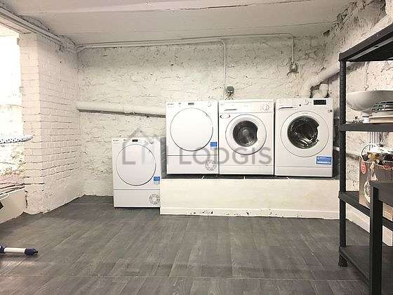 Laundry room equipped with washing machine, dryer