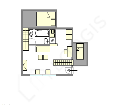 Appartamento Parigi 1° - Piantina interattiva