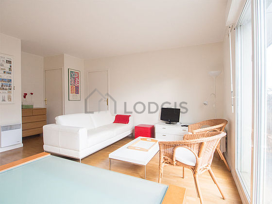 Living room with wooden floor