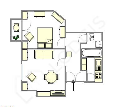 Appartement Paris 9° - Plan interactif