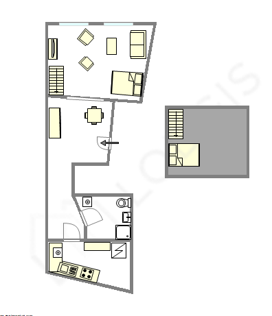 Apartamento París 6° - Plano interactivo