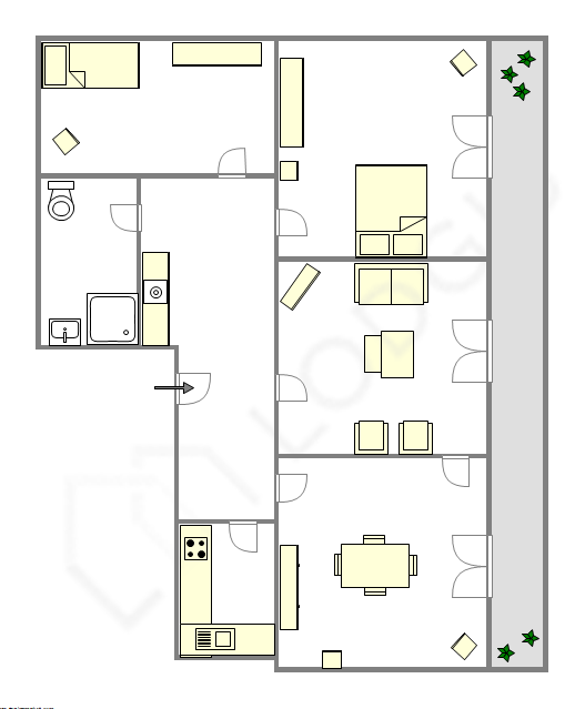 公寓 巴黎18区 - 平面图