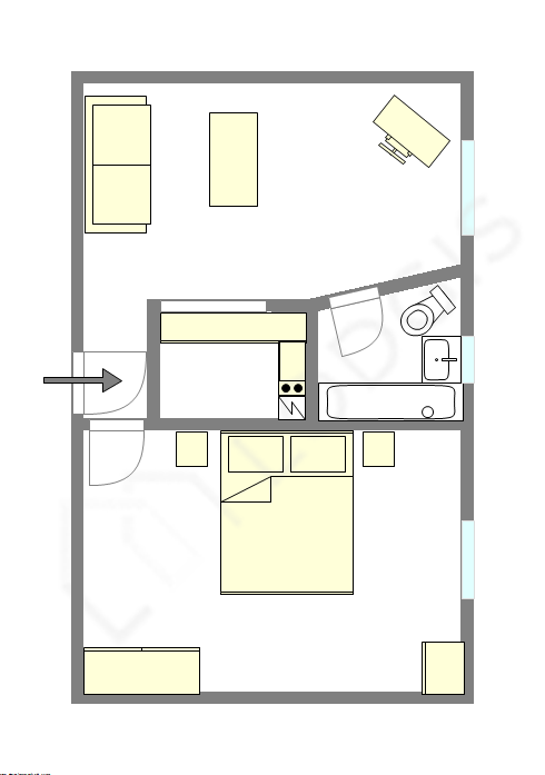 Appartement Paris 10° - Plan interactif