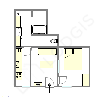 Apartamento Paris 20° - Plano interativo
