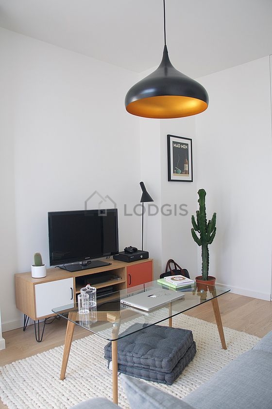 Living room with wooden floor