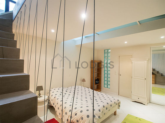 Bedroom with tile floor