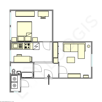 Apartamento Paris 11° - Plano interativo