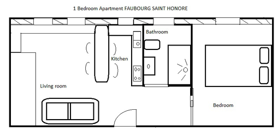公寓 巴黎8区 - 平面图