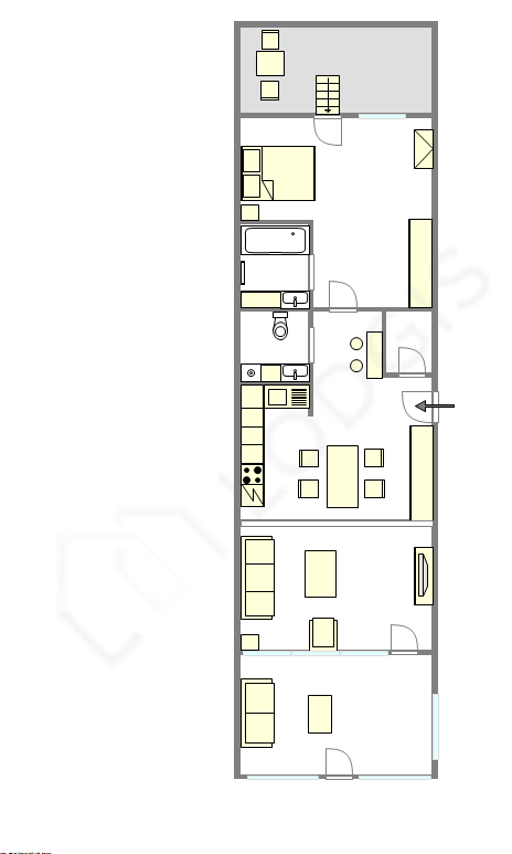Appartement Paris 20° - Plan interactif