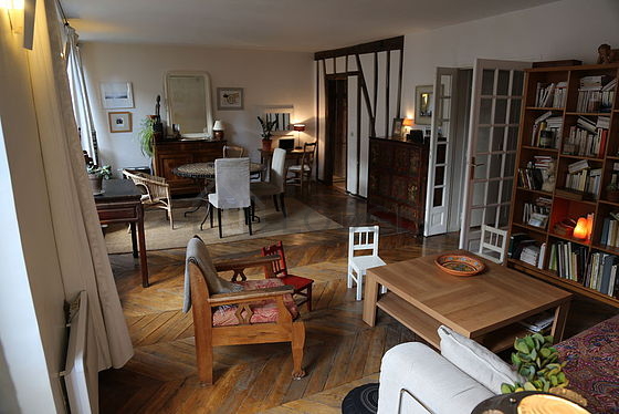 Living room with wooden floor