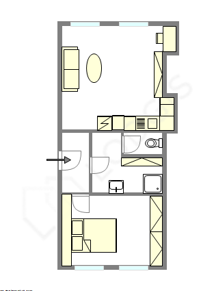 Квартира Париж 5° - Интерактивный план