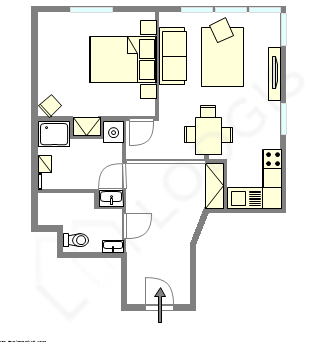 Apartment Paris 14° - Interactive plan