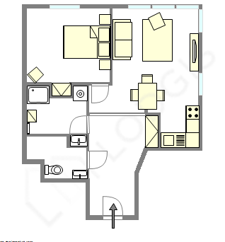 Квартира Париж 14° - Интерактивный план
