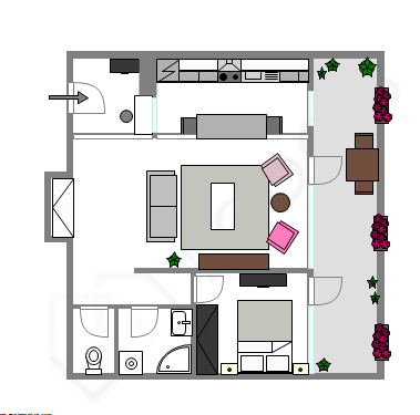 Квартира Париж 11° - Интерактивный план