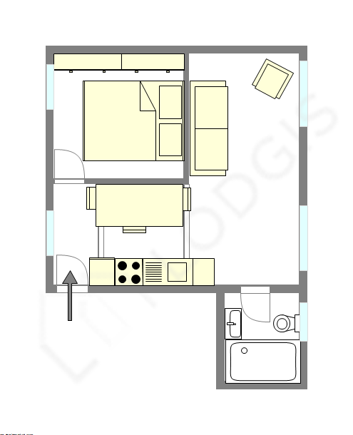 Apartamento Paris 11° - Plano interativo