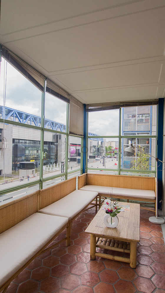 Pleasant veranda with tile floor